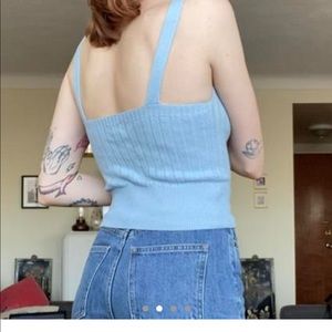 Blue knit tank from Wilfred.